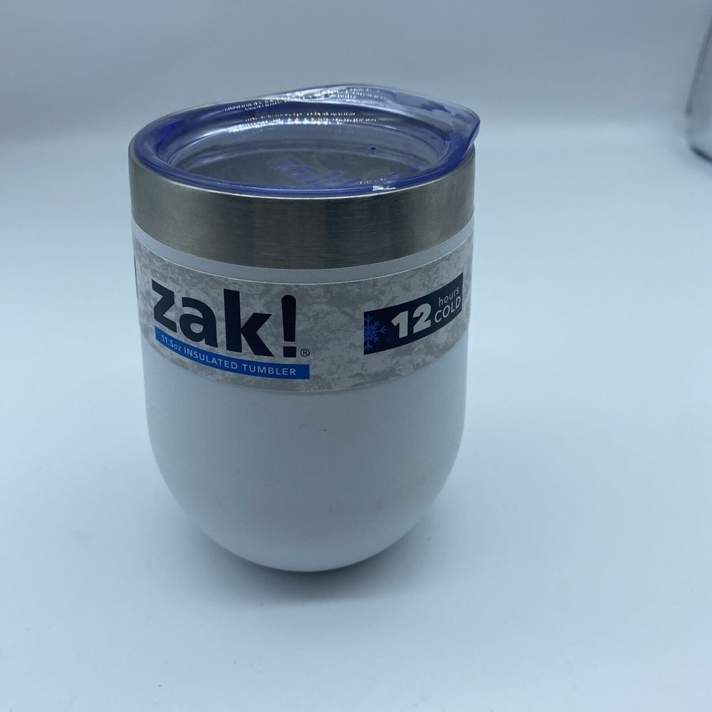 Zak Insulated Tumbler 11.5oz White‎ Color Ice Cooler Drinking Cup New